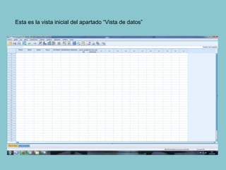 Esta es la vista inicial del apartado “Vista de datos”
 