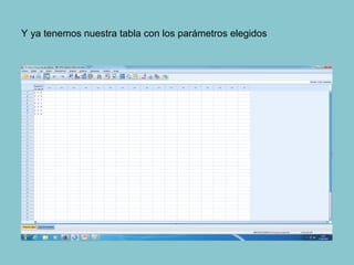 Y ya tenemos nuestra tabla con los parámetros elegidos
 