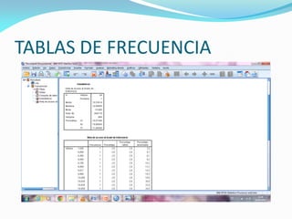 TABLAS DE FRECUENCIA
 