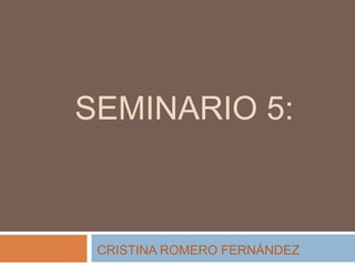 SEMINARIO 5:
CRISTINA ROMERO FERNÁNDEZ
 
