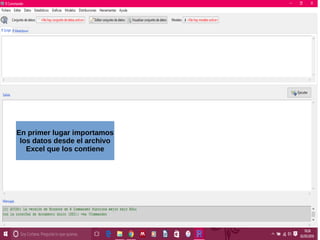 En primer lugar importamos
los datos desde el archivo
Excel que los contiene
 