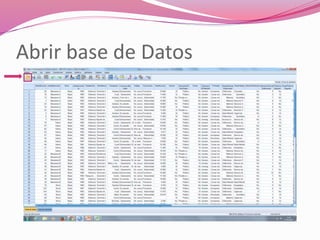 Abrir base de Datos
 