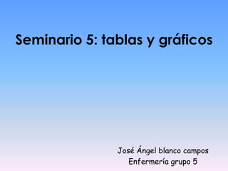 Seminario 5: tablas y gráficos
José Ángel blanco campos
Enfermería grupo 5
 