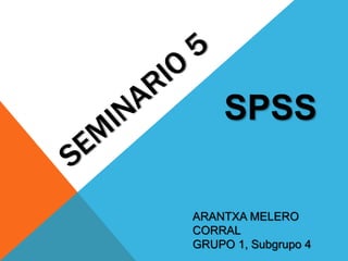 ARANTXA MELERO
CORRAL
GRUPO 1, Subgrupo 4
SPSS
 