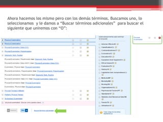 Ahora hacemos los mismo pero con los demás términos. Buscamos uno, lo
seleccionamos y le damos a “Buscar términos adicionales” para buscar el
siguiente que uniremos con “O”:
 
