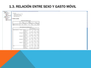 1.3. RELACIÓN ENTRE SEXO Y GASTO MÓVIL
 