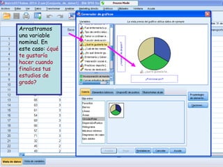 Arrastramos
una variable
nominal. En
este caso: ¿qué
te gustaría
hacer cuando
finalices tus
estudios de
grado?
 