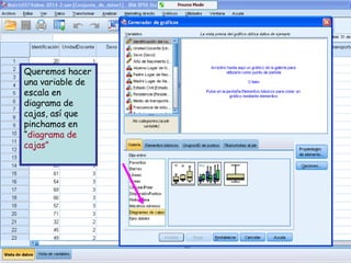 Queremos hacer
una variable de
escala en
diagrama de
cajas, así que
pinchamos en
“diagrama de
cajas”
 