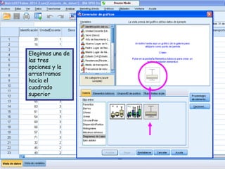 Elegimos una de
las tres
opciones y la
arrastramos
hacia el
cuadrado
superior
 
