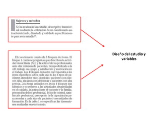 Diseño del estudio y
variables
 