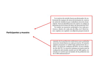 Participantes y muestra
 