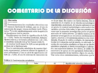 COMENTARIO DE LA DISCUSIÓN
 