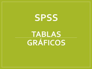 SPSS
TABLAS
GRÁFICOS
 