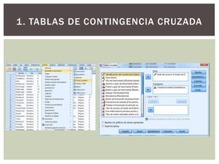 1. TABLAS DE CONTINGENCIA CRUZADA
 