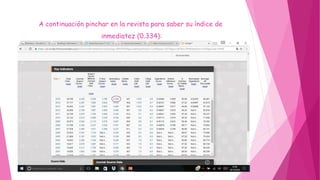 A continuación pinchar en la revista para saber su índice de
inmediatez (0.334):
 