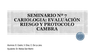 Alumnos: E. Castro, V. Díaz, C. De La Jara.
Ayudante: Dr. Matías San Martín
 