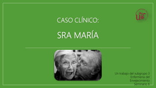 CASO CLÍNICO:
SRA MARÍA
Un trabajo del subgrupo 3
Enfermería del
Envejecimiento
Seminario 6
 