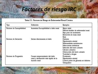 Factores de riesgo IRC
 
