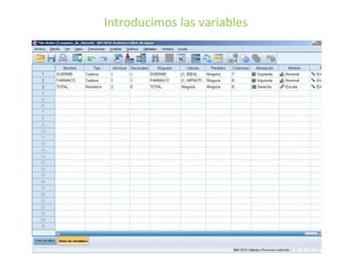 Introducimos las variables
 