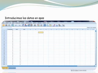 Introducimos los datos en spss
 