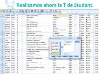 Realizamos ahora la T de Student.
 