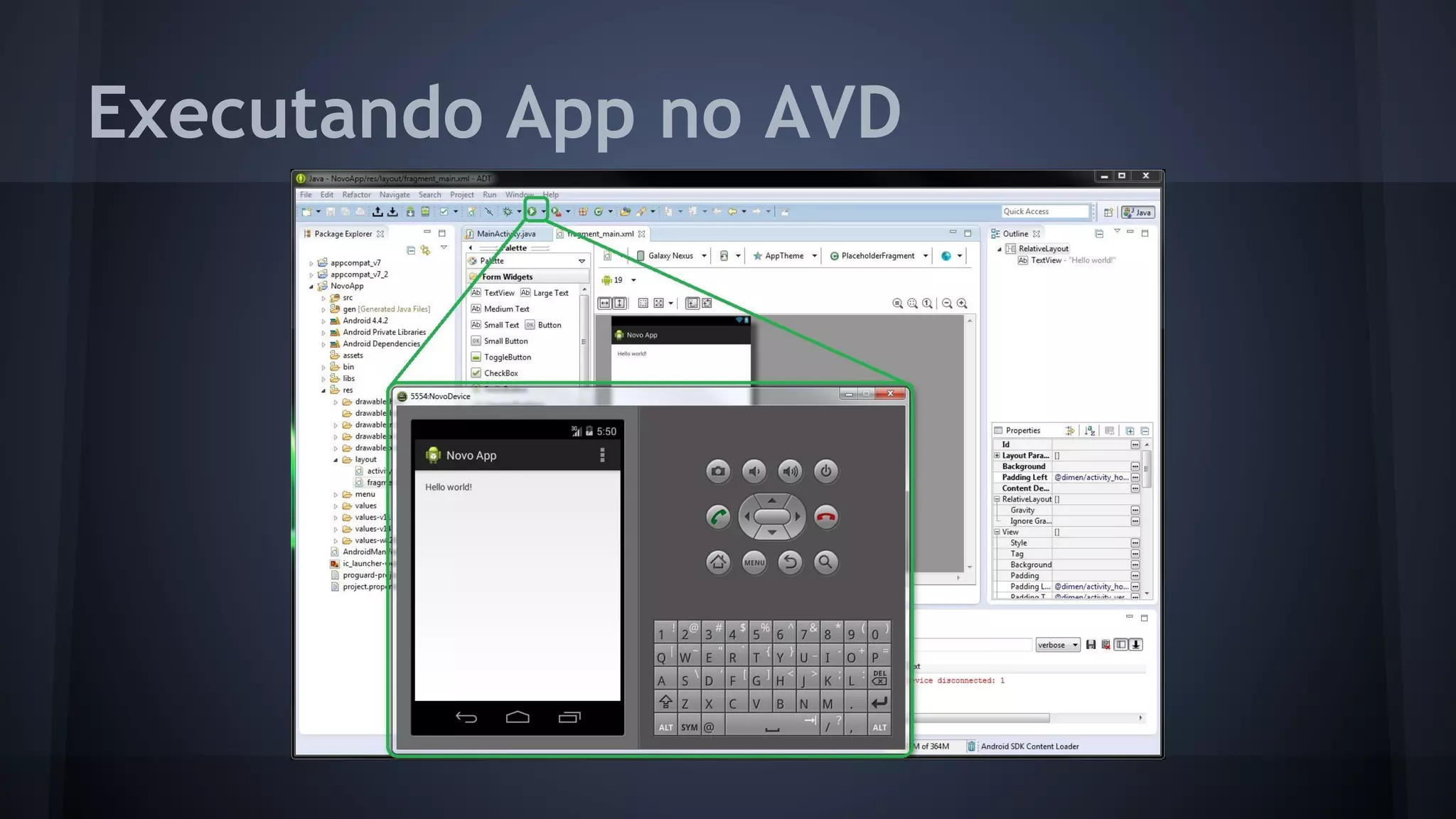 Executando App no AVD
 