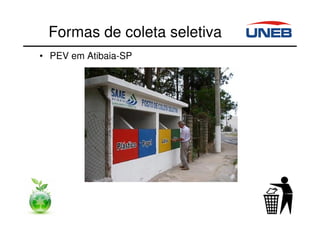 Formas de coleta seletiva
• PEV em Atibaia-SP
 