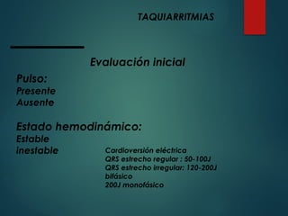 Cardioversion 100j Presentación SEMINARIO ARRITMIAS CARDÍACAS | PPTX
