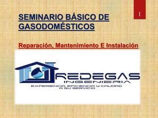 SEMINARIO BÁSICO DE
GASODOMÉSTICOS
Reparación, Mantenimiento E Instalación
1
 