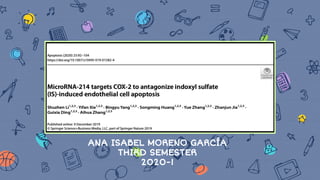 ANA ISABEL MORENO GARCÍA
THIRD SEMESTER
2020-1
 