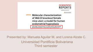 Presented by: Manuela Aguilar M. and Lorena Alzate C.
Universidad Pontificia Bolivariana
Third semester
 