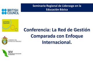 Seminario Regional de Liderazgo en la
              Educación Básica




Conferencia: La Red de Gestión
   Comparada con Enfoque
        Internacional.
 