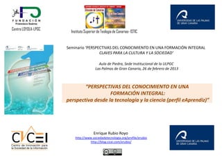 Centro LOYOLA-LPGC
                       Instituto Superior de Teología de Canarias- ISTIC


                     Seminar...