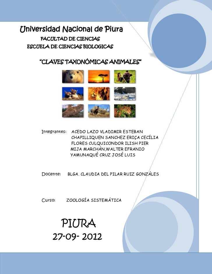 claves taxonomicas zoologicas