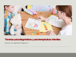 Técnicas psicodiagnósticas y psicoterapéuticas infantiles
Docente: PSs. Mg.Nicole Chaigneau V.
 
