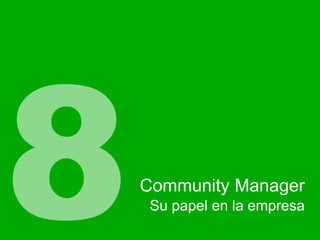 Community Manager
Su papel en la empresa

 