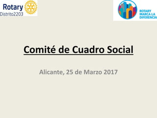 Comité de Cuadro Social
Alicante, 25 de Marzo 2017
 