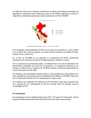 Estrategia Sanitaria Nacional de Prevención y Control de la Tuberculosis ESN-PCT Perú