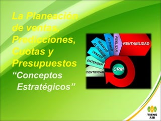 La Planeación
de ventas,
Predicciones,
Cuotas y
Presupuestos
“Conceptos
 Estratégicos”
 
