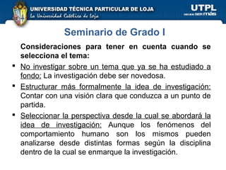 Seminario de grado I | PPT