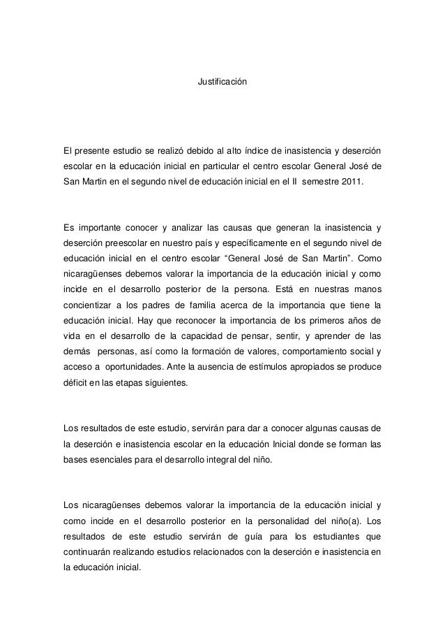 Causas de la Deserción e Inasistencia en los niños y niñas 