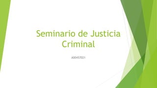 Seminario de Justicia
Criminal
A00457021
 