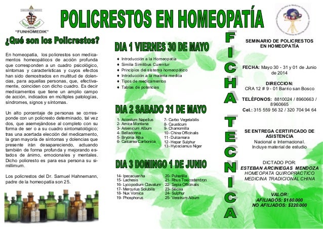 Seminario de policrestos en homeopatía