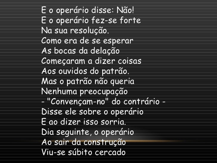 Encontre O Poema O Operário Em Construção