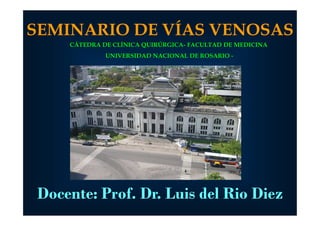 SEMINARIO DE VÍAS VENOSAS
     CÁTEDRA DE CLÍNICA QUIRÚRGICA- FACULTAD DE MEDICINA
              UNIVERSIDAD NACIONAL DE ROSARIO -




 Docente: Prof. Dr. Luis del Rio Diez
 