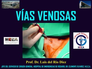 VÍAS VENOSAS
Prof. Dr. Luis del Rio Diez
JEFE DEL SERVICIO DE CIRUGÍA GENERAL. HOSPITAL DE EMERGENCIAS DE ROSARIO, DR. CLEMENTE ÁLVAREZ. H.E.C.A.
 