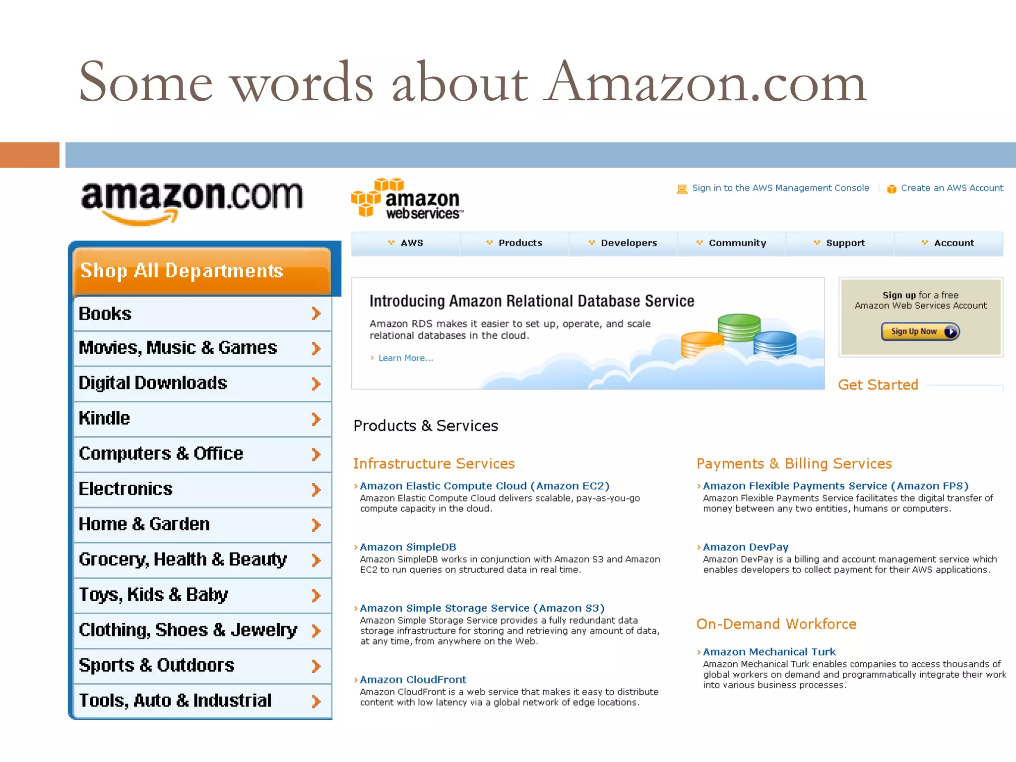 Some words about Amazon.com
 