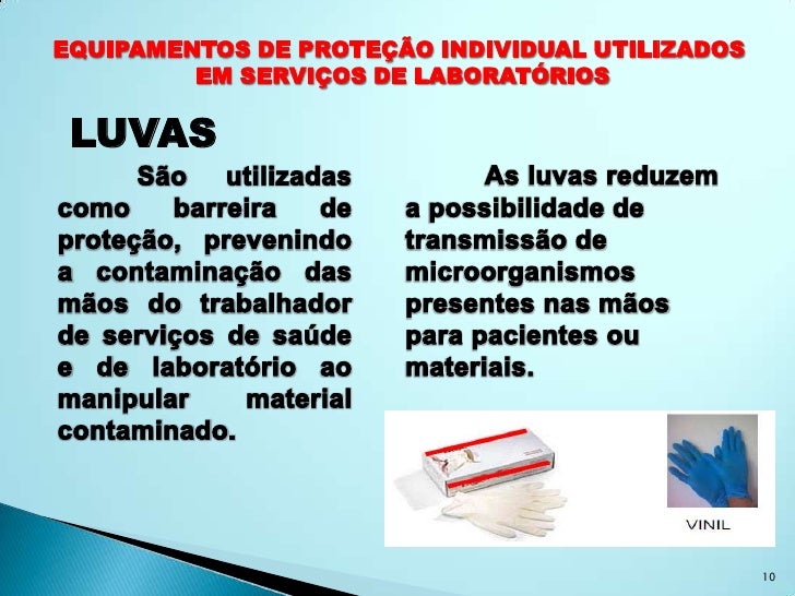 Equipamentos de proteção individual em laboratorio