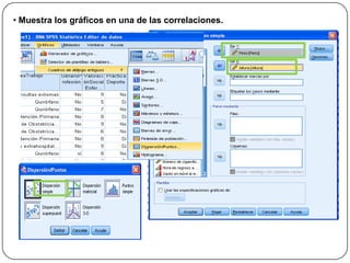 • Muestra los gráficos en una de las correlaciones.
 