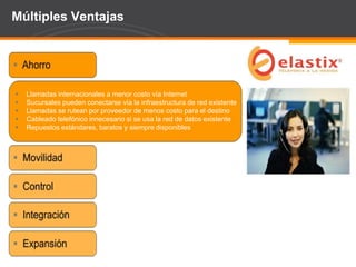 Page  60
Múltiples Ventajas
 Llamadas internacionales a menor costo vía Internet
 Sucursales pueden conectarse vía la infraestructura de red existente
 Llamadas se rutean por proveedor de menos costo para el destino
 Cableado telefónico innecesario si se usa la red de datos existente
 Repuestos estándares, baratos y siempre disponibles
 